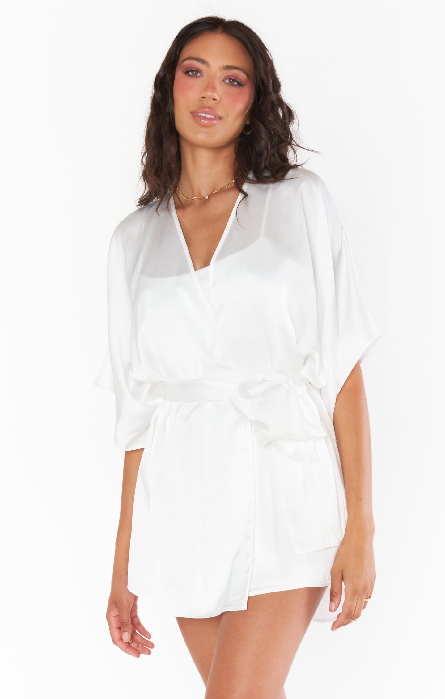 First Look Robe ~ Ivory Luxe Satin – Mumu