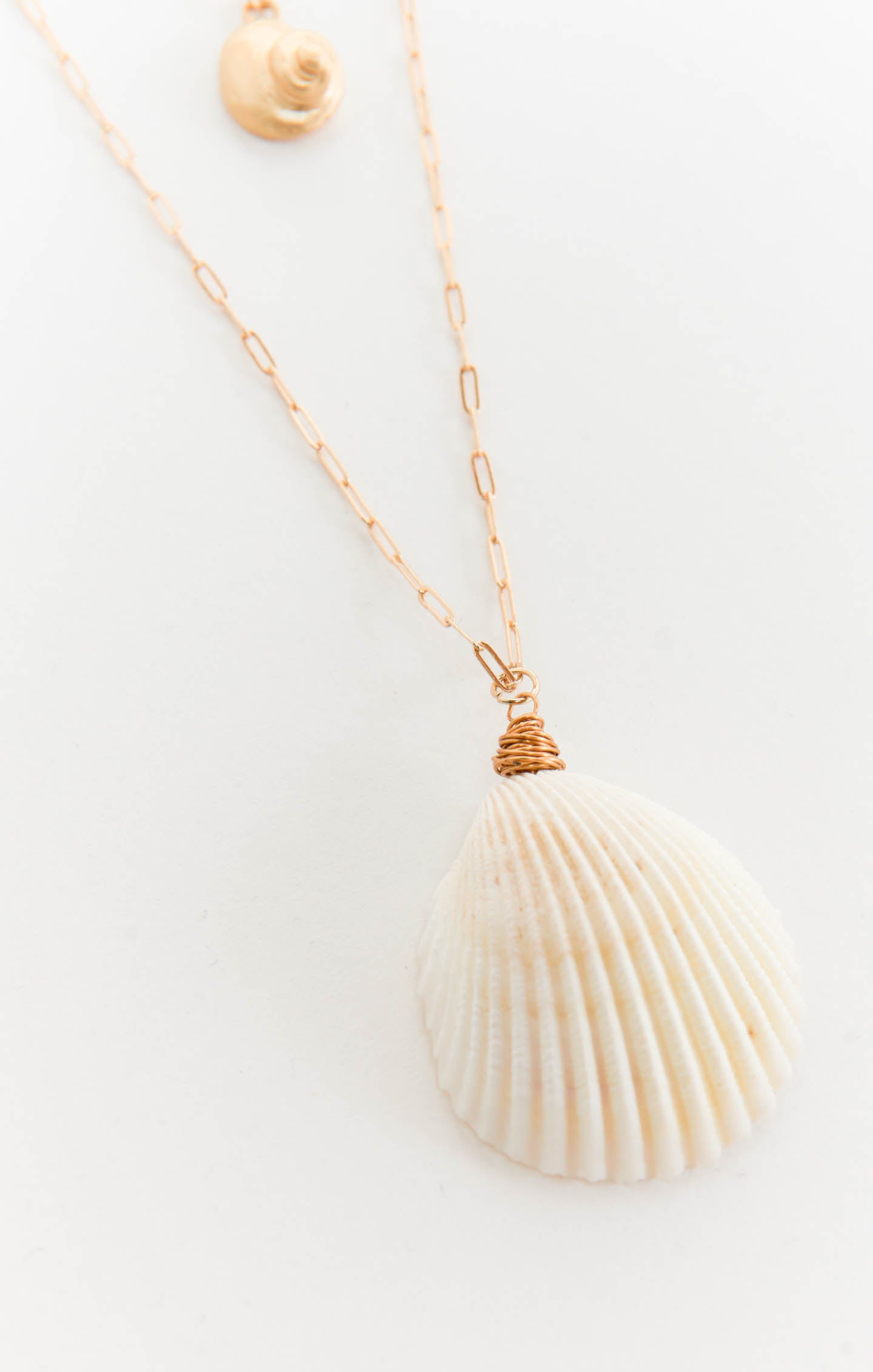 Shell On Chain Shell Chain Necklace ~ Gold – Mumu