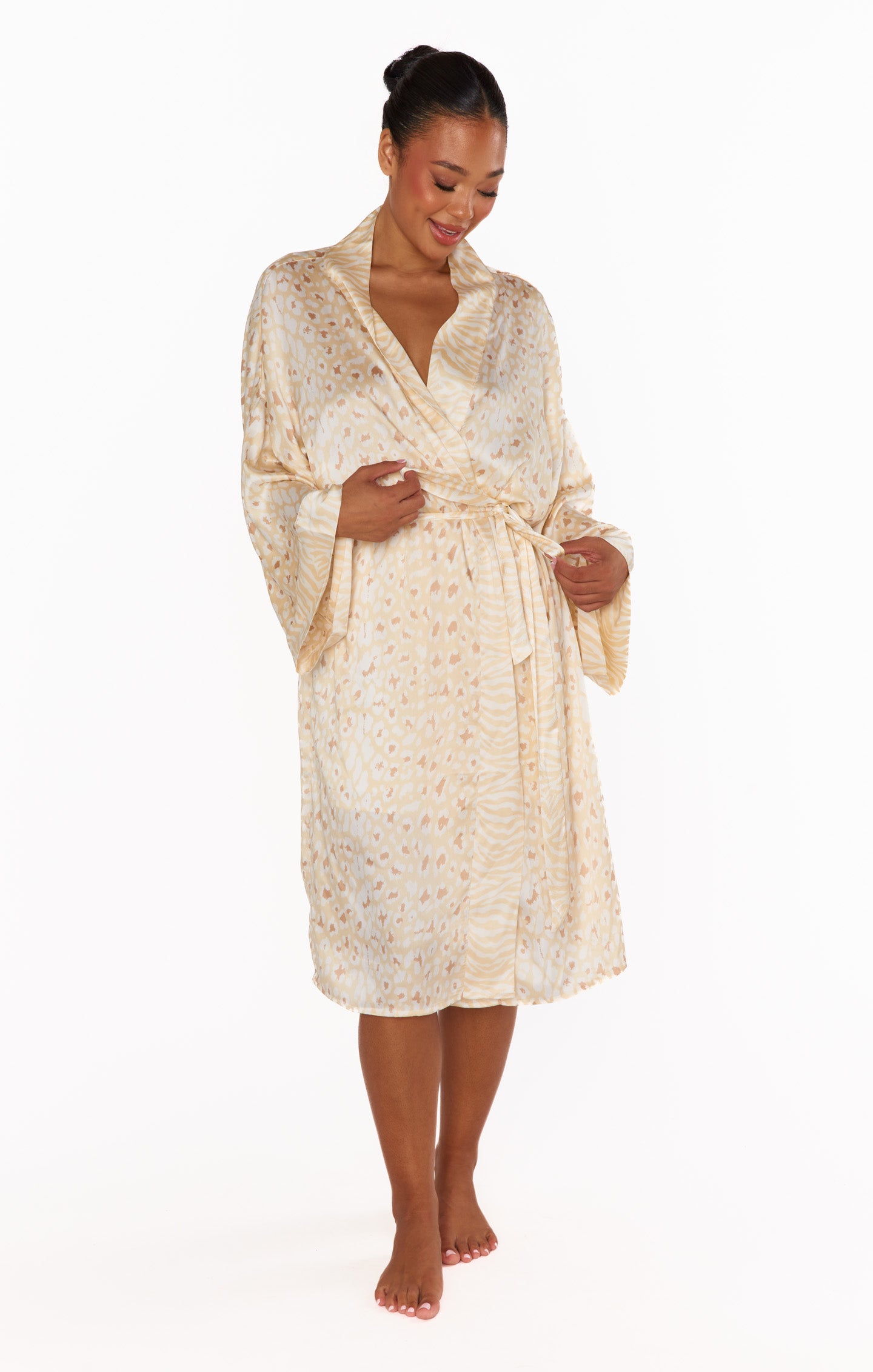 Mumu x Curateur The Harlow Robe ~ Animal Print – Mumu