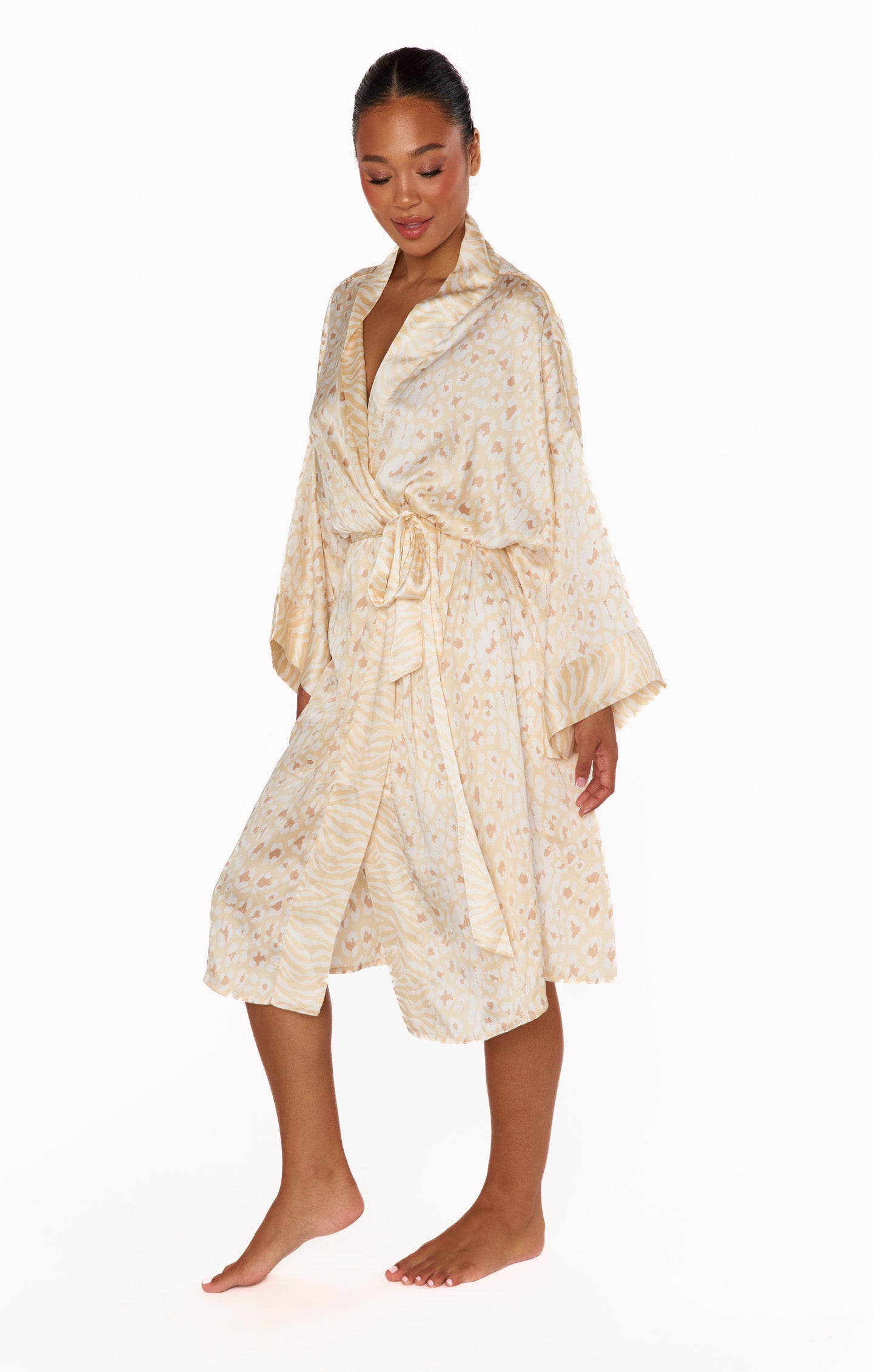 Mumu x Curateur The Harlow Robe ~ Animal Print – Mumu