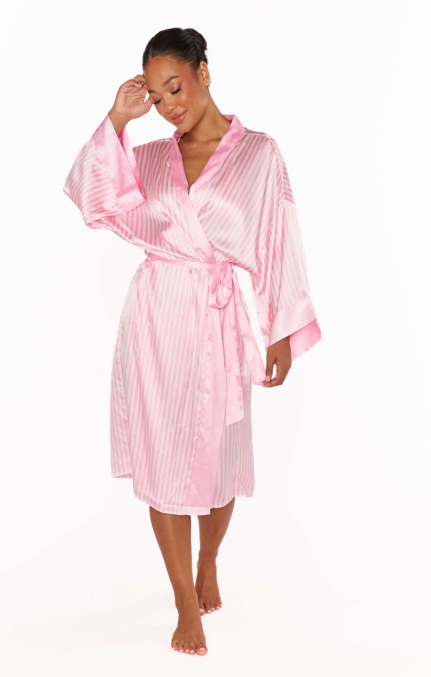 Mumu x Curateur The Harlow Robe ~ Pink Stripe – Mumu