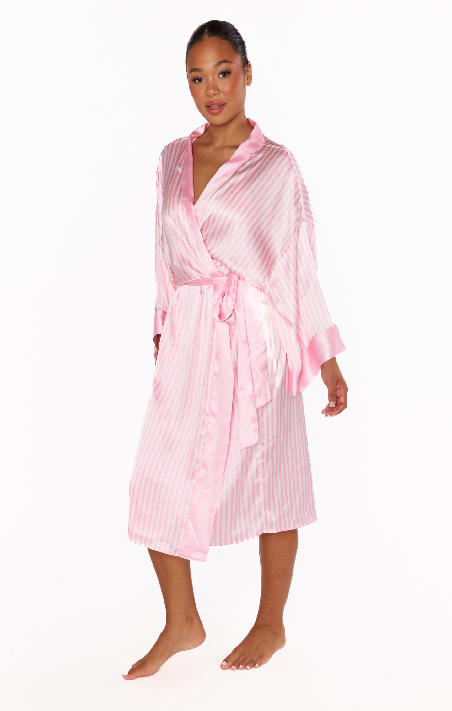 Mumu x Curateur The Harlow Robe ~ Pink Stripe – Mumu